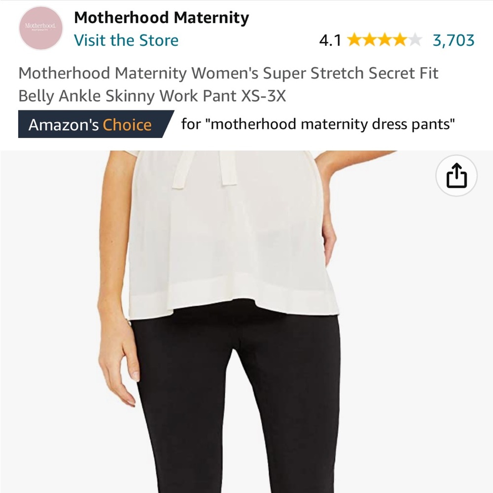 Motherhood maternity dress pants